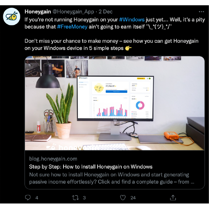 Honeygain on your Windows device