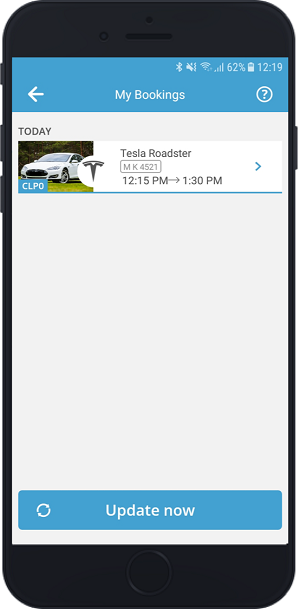 MOBILE - Der Button für Updates unter 'Meine Buchungen'