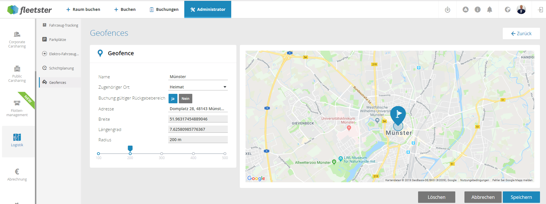 GEO-Fences sind die neue Art der Fahrzeugkontrolle in Ihrer fleetster Software