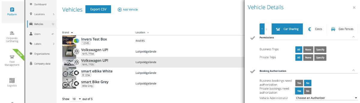 Private Buchungen: Freigabe-Funktion