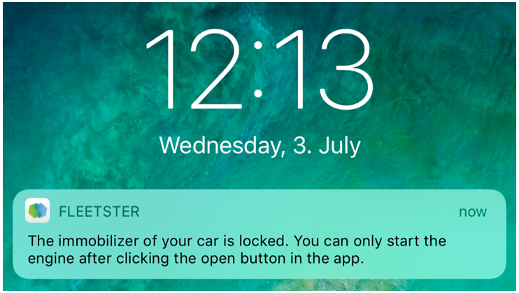 Starting the vehicle with the theft-protection blocked