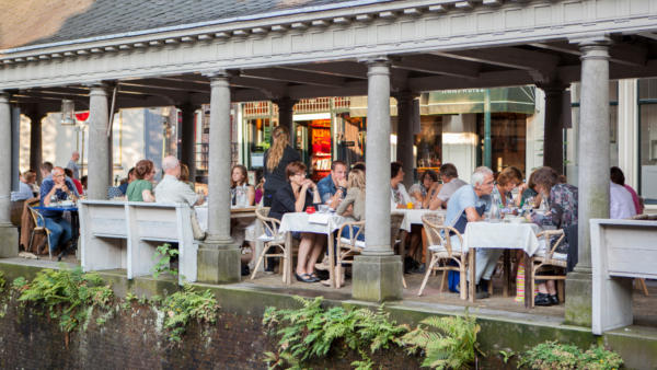 Dining near the canal in Gouda