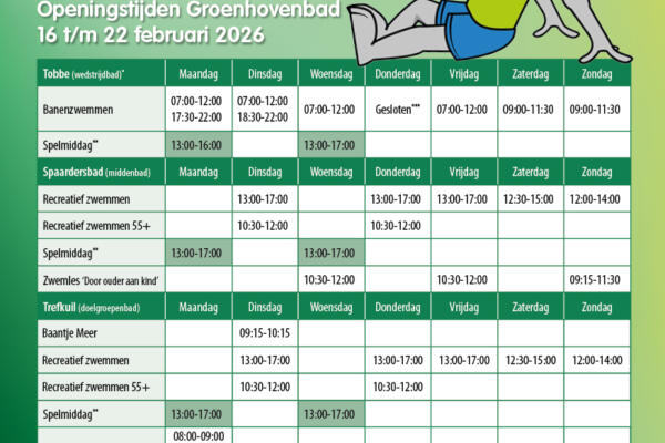 Flyer Voorjaar 2026 zwembadrooster