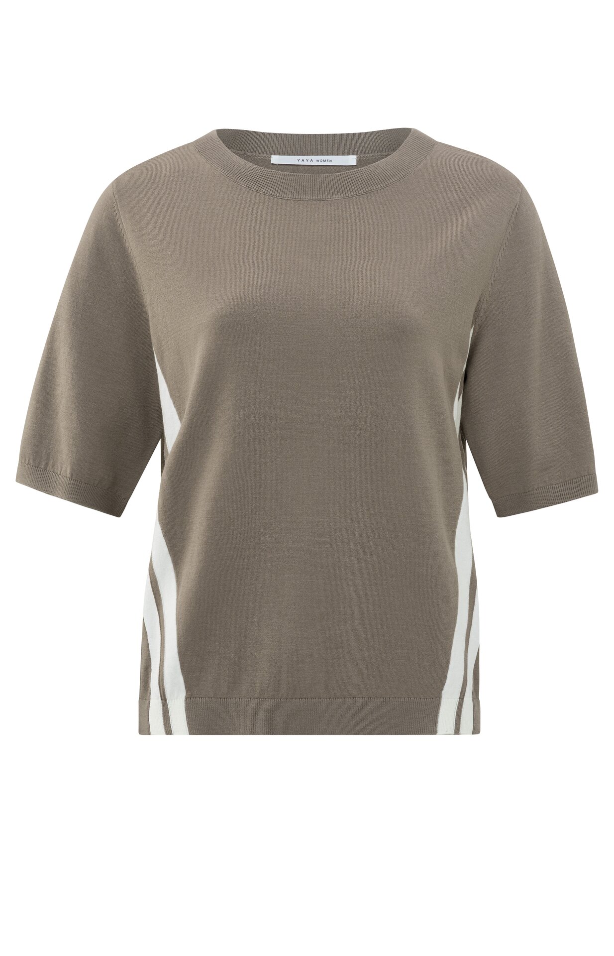 Kurzarmpullover mit Streifendetail