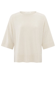 Fein gestricktes Oversize-T-Shirt mit halblangen Ärmeln