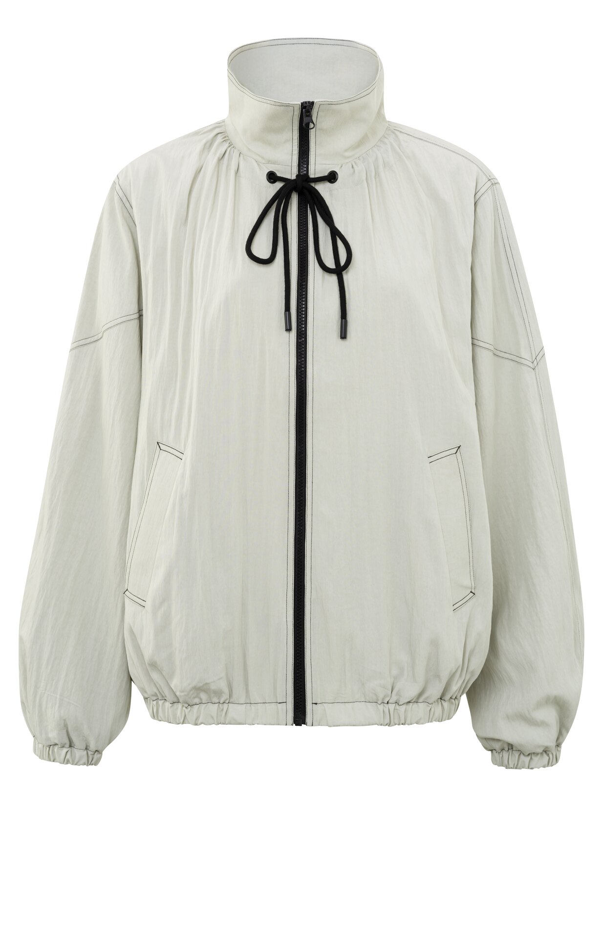 Leichte Oversized-Jacke mit Kordelzug und Reißverschluss