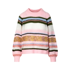 Gestrickter Pullover mit Streifen