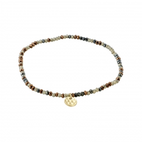 INDIE - Armband grau, vergoldet