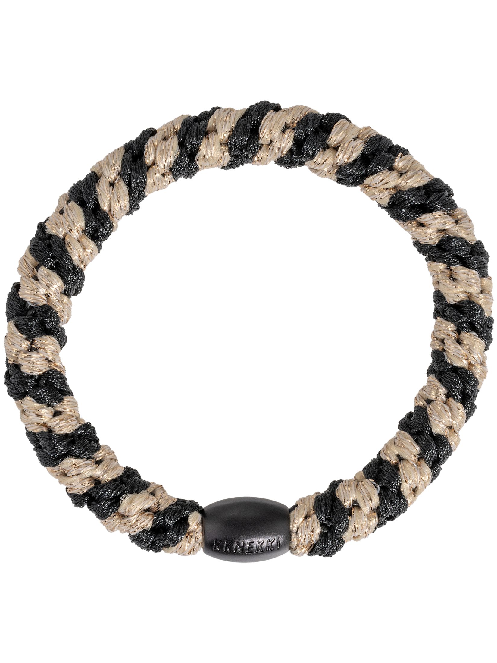 BLACK-BEIGE GLITTER STRIPE