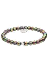 Perlenarmband dunkelgrau mit Schimmer - 6mm