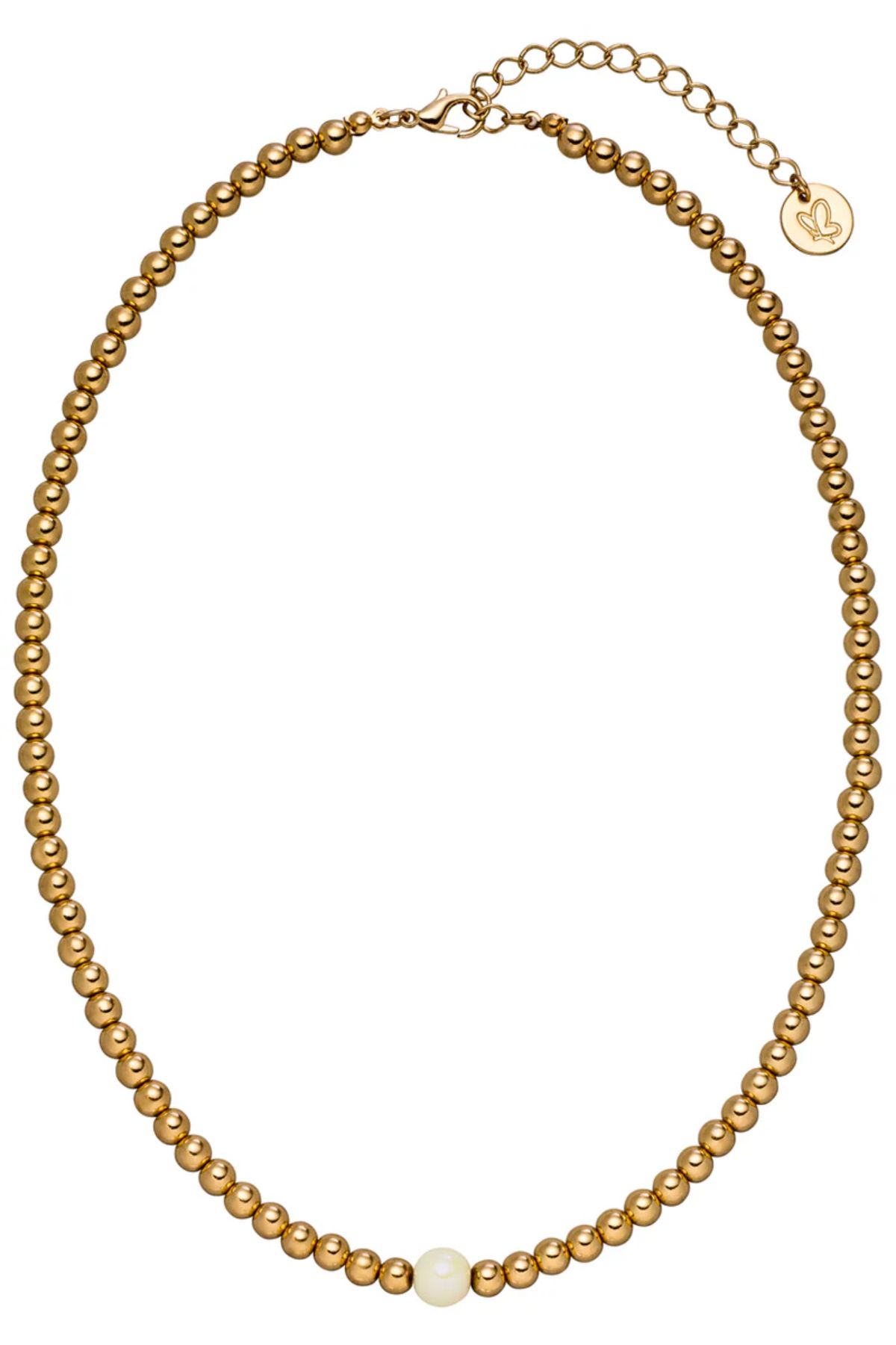 Halskette mit champagner glow perle - 5mm