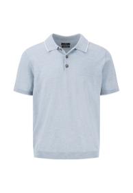 Strick-Poloshirt aus Leinenmix