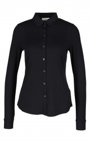 Jersey-blouse, long sleeve, collar,