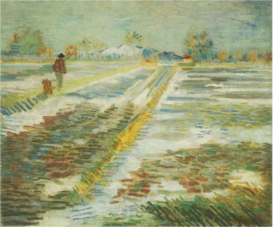 Vincent Van Gogh „Pejzaż ze śniegiem”, ajpiękniejsze krajobrazy zimowe w malarstwie