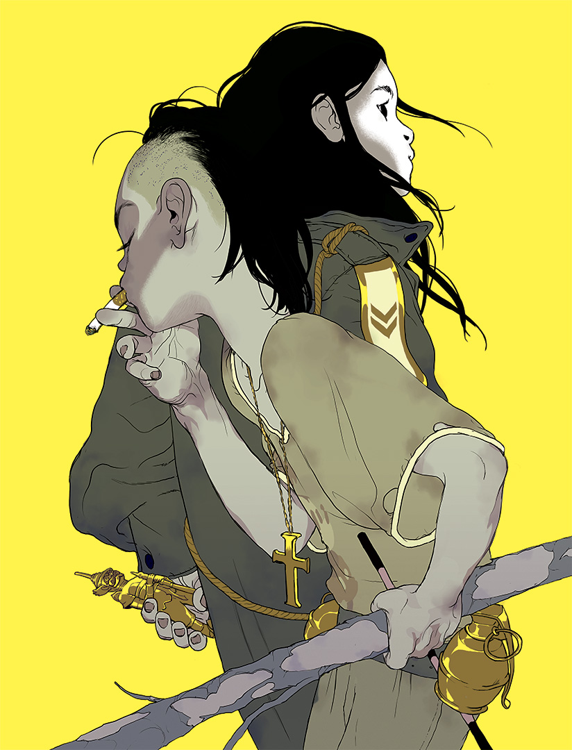 ‘The Divine’ (Yellow Version) by Tomer Hanuka Wymiary: 48 x 66 Limitowana Seria 6 sztuk Giclee Printed by Static Medium $80