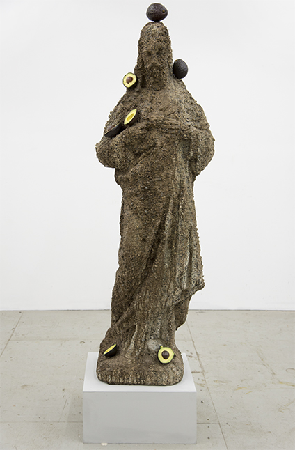 Jesus, 2016, Malowane aluminium i beton, 64 x 22 x 25
