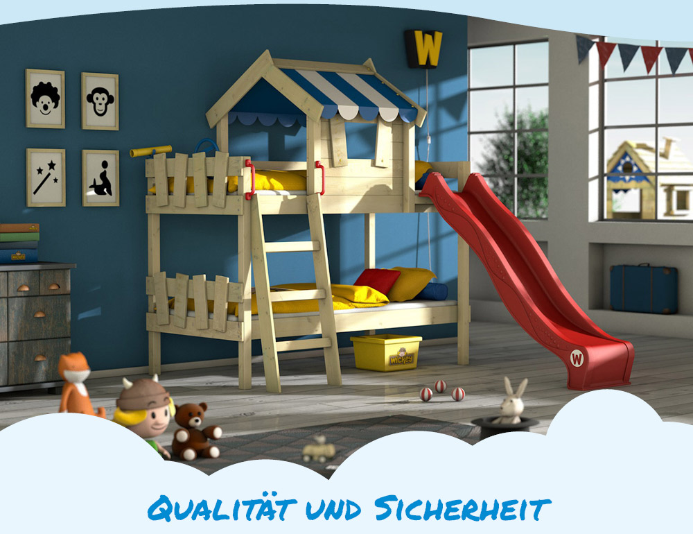 Etagenbett Crazy Circus : Wickey crazy circus etagenbett mit rutsche kinderbett dach spielbett