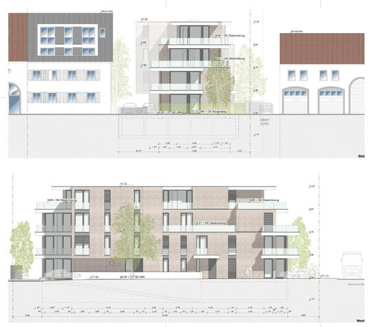 Top-Investment: Projektierter Neubau mit 7 Wohneinheiten inklusive Penthouse und Blick auf den Rhein