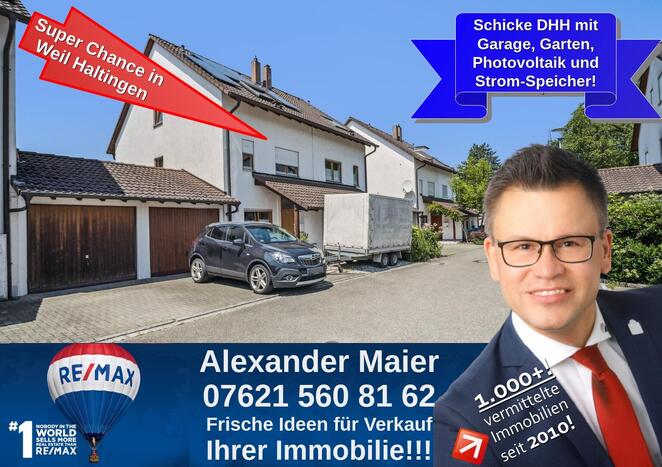 Wow was fr eine TOP-Immobilie!!! DHH in Weil Haltingen! Garage, Photovoltaik, 5 kW-Batterie!