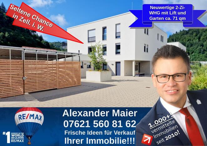 Seltene Chance in Zell i. W.: neuwertige Wohnung mit Terrasse, Garten und TG!