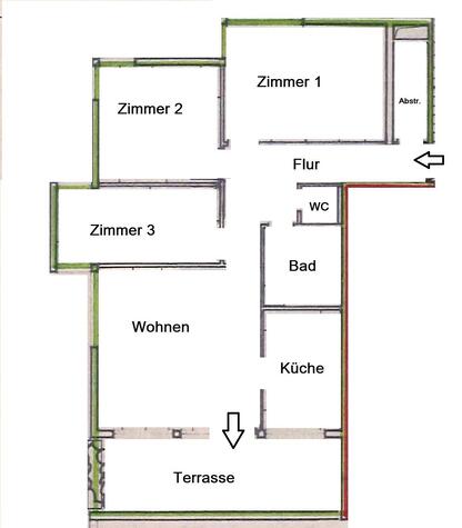 4-Zi.-Terrassenwohnung mit Fernblick in schner Hanglage