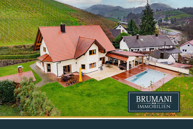 BRUMANI | Reprsentatives EFH mit eigener Wellness-Oase und Pool in ruhiger Lage von Sasbach