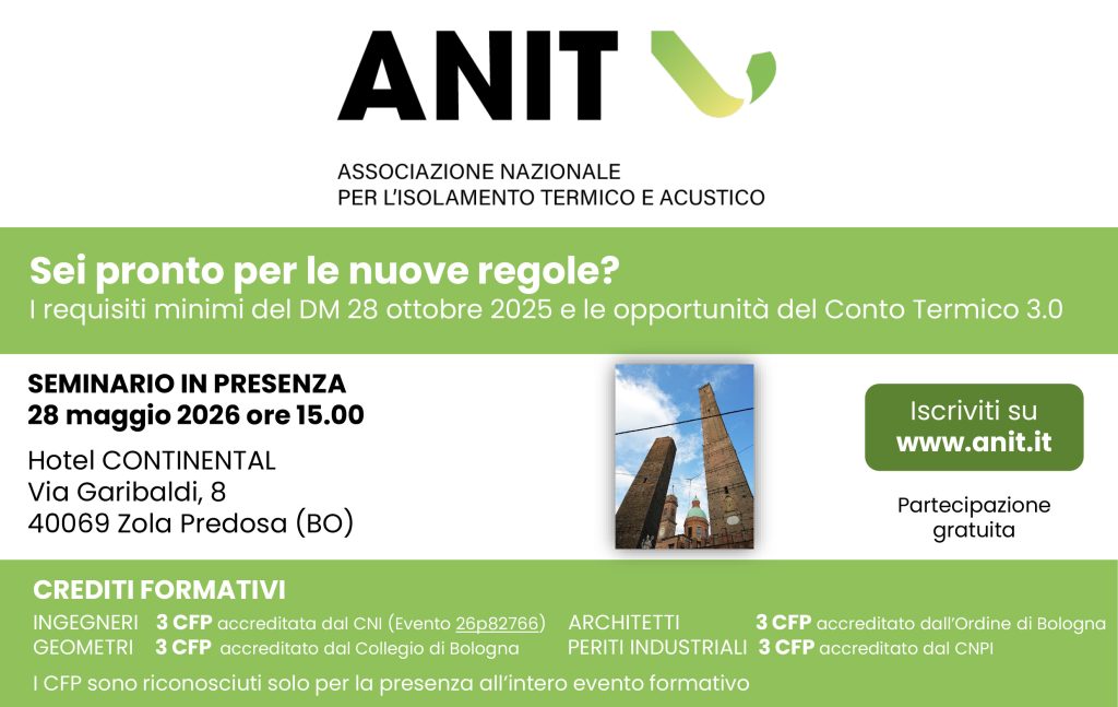 Convegno ANIT: I requisiti minimi del DM 28 ottobre 2025 e le opportunità del Conto Termico 3.0