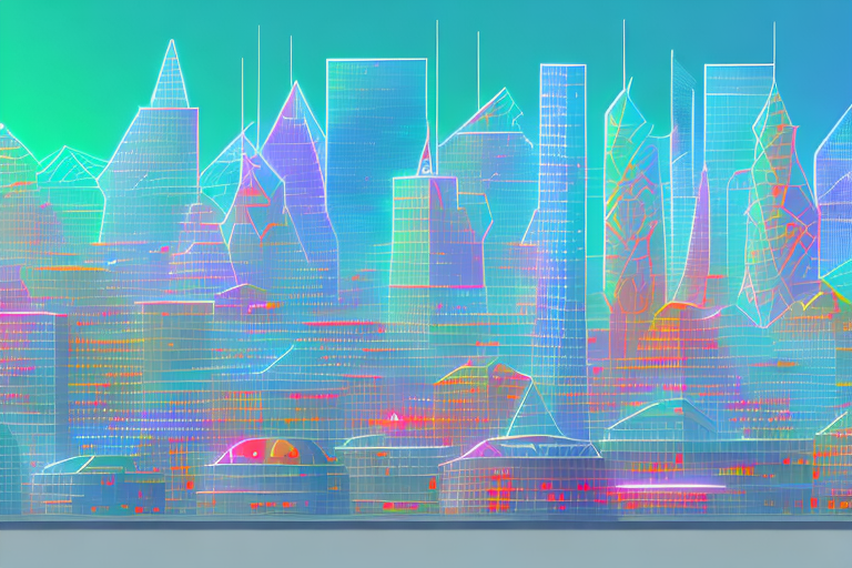 A vibrant digital cityscape