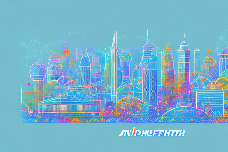 A vibrant digital cityscape