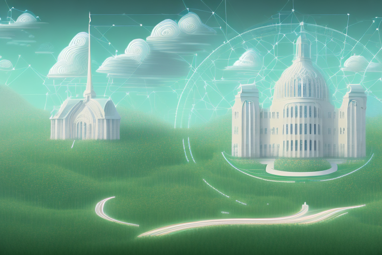 A digital landscape representing the internet