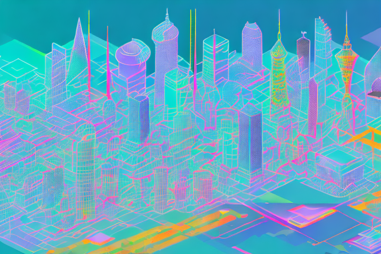 A vibrant digital cityscape