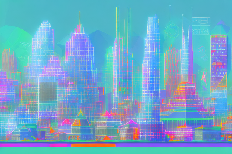 A vibrant digital cityscape
