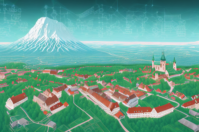 A digital landscape representing the town of schwarzenbach a.d.saale