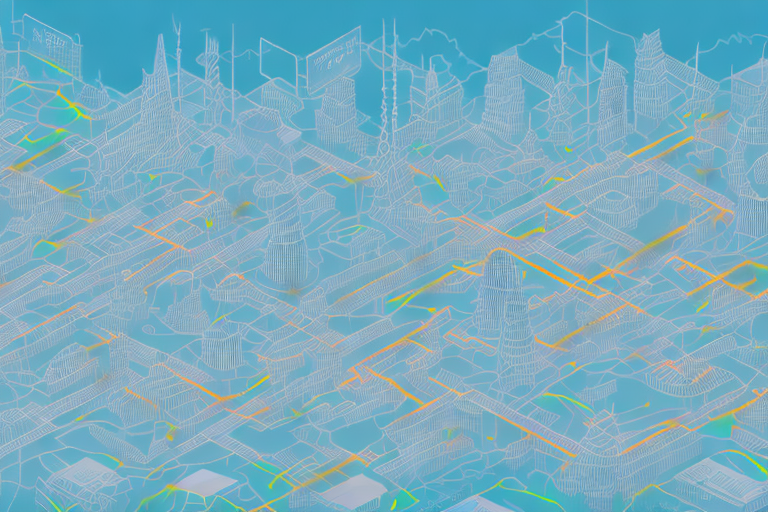 A digital landscape symbolizing the internet