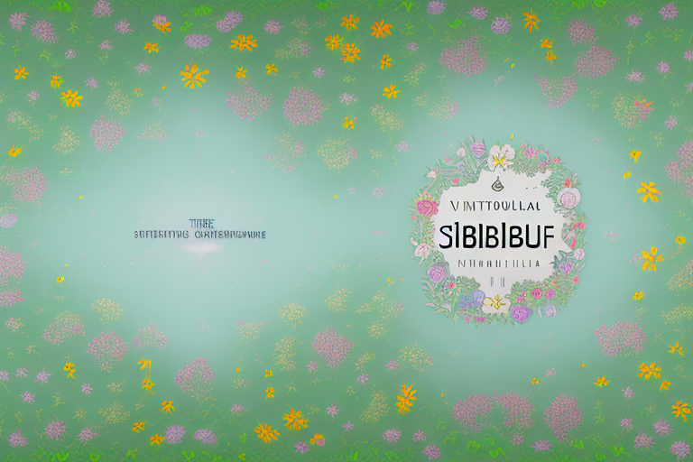 A digital landscape with various symbolic elements like a mouse cursor