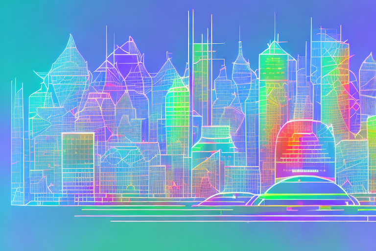 A vibrant digital cityscape