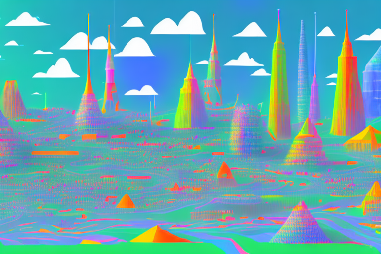 A vibrant digital landscape representing the internet