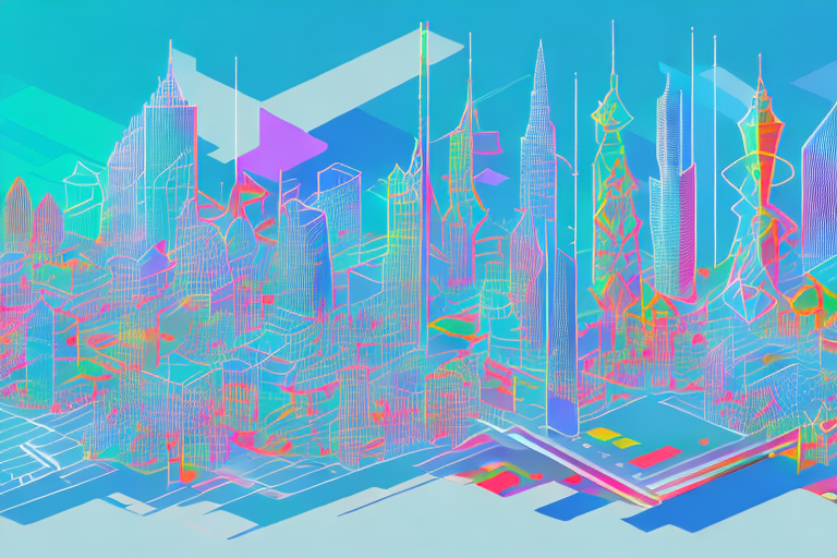 A vibrant digital cityscape