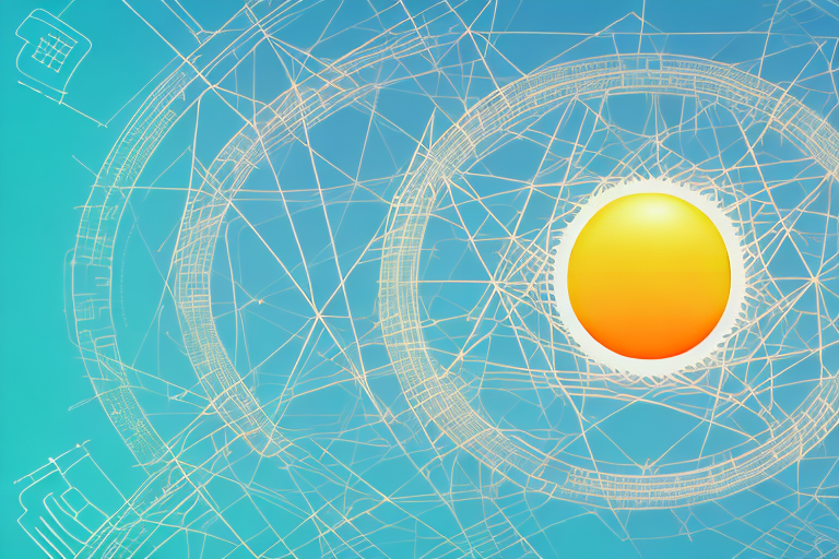 A digital landscape showcasing various abstract symbols representing different internet agencies