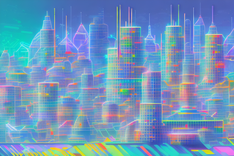 A vibrant digital cityscape