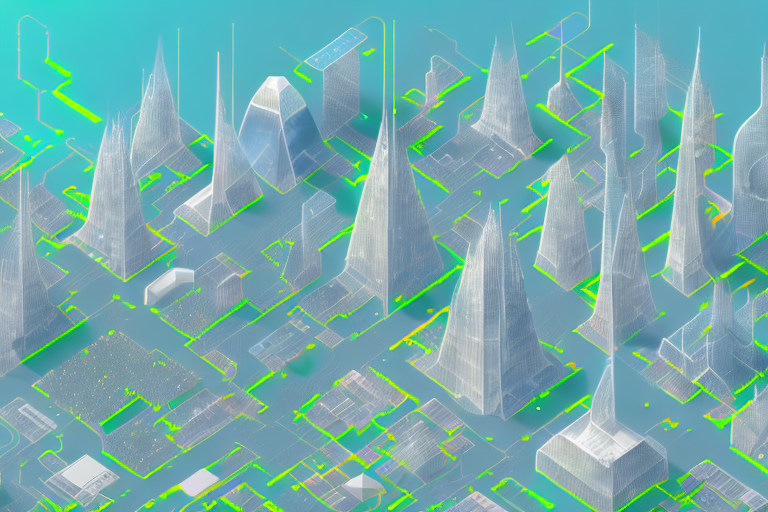 A bustling digital cityscape