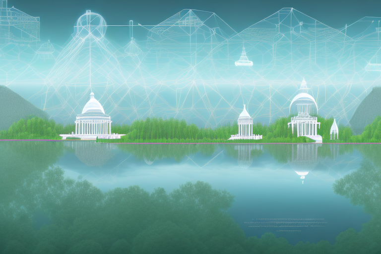A digital landscape representing the internet