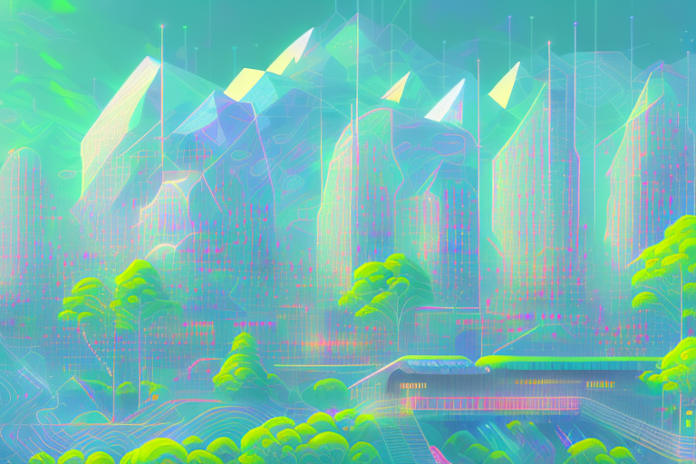 A vibrant digital cityscape