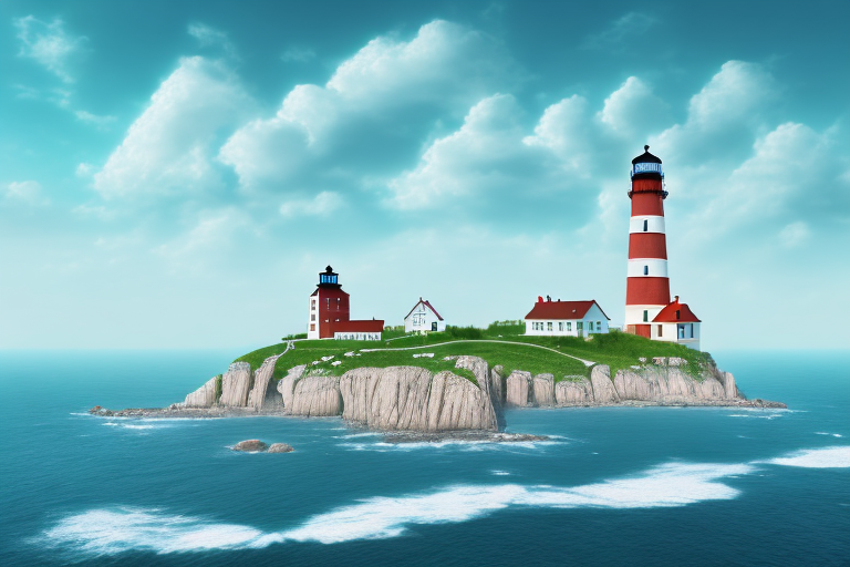A picturesque digital landscape symbolizing the internet