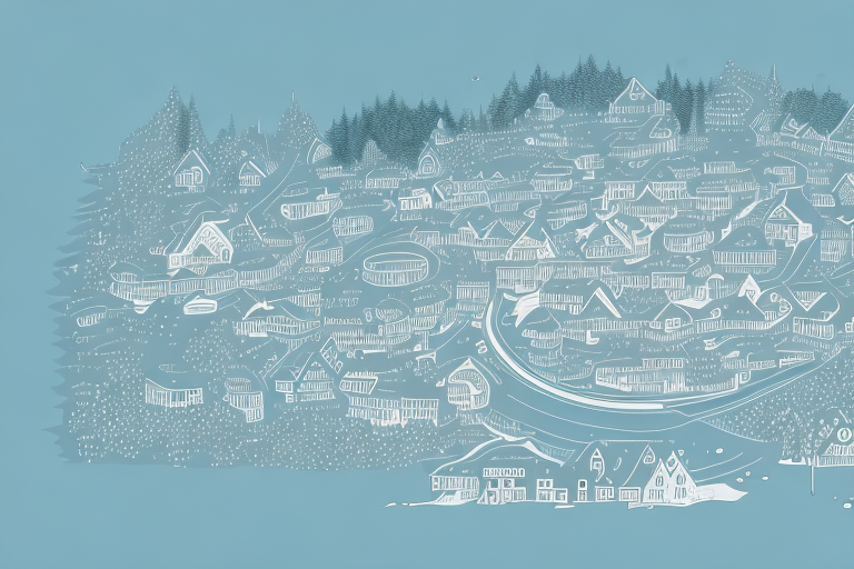 A picturesque sipplingen village landscape with symbolic elements of digital technology
