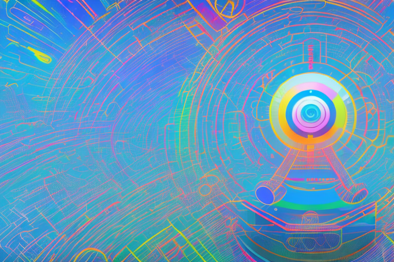 A vibrant digital landscape representing the internet