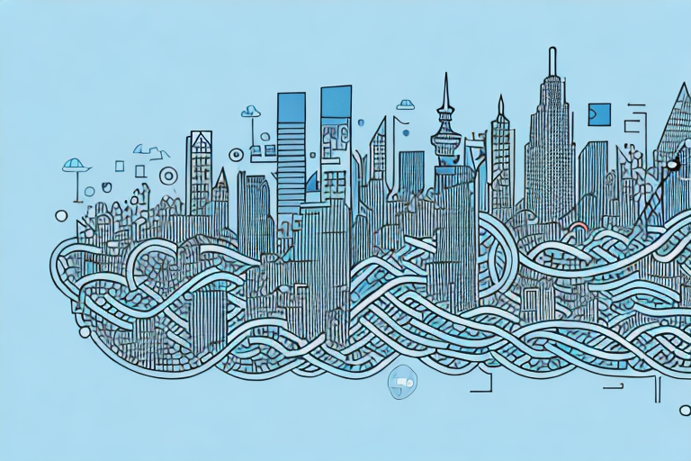 A cityscape representing the straufhain district