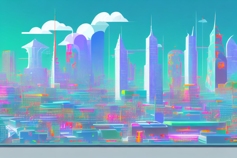 A vibrant digital cityscape