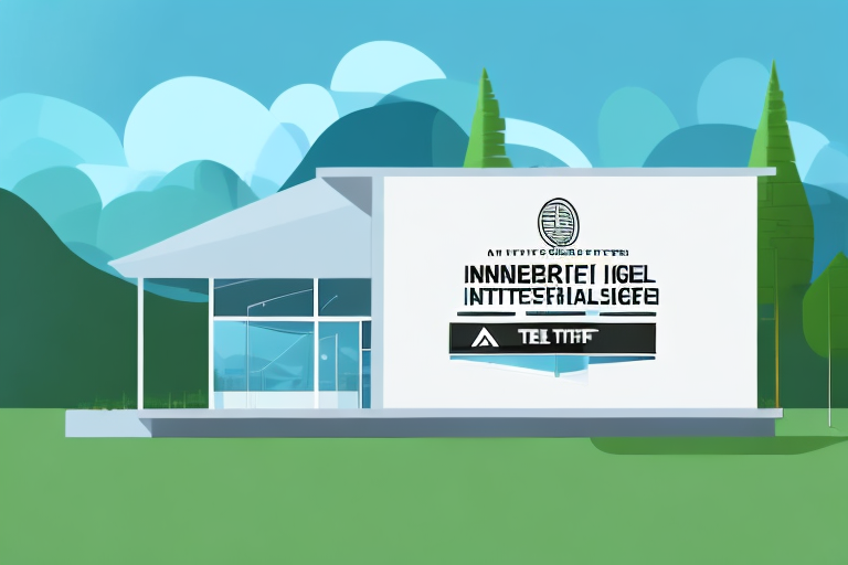 A modern building with a signboard indicating an internet agency