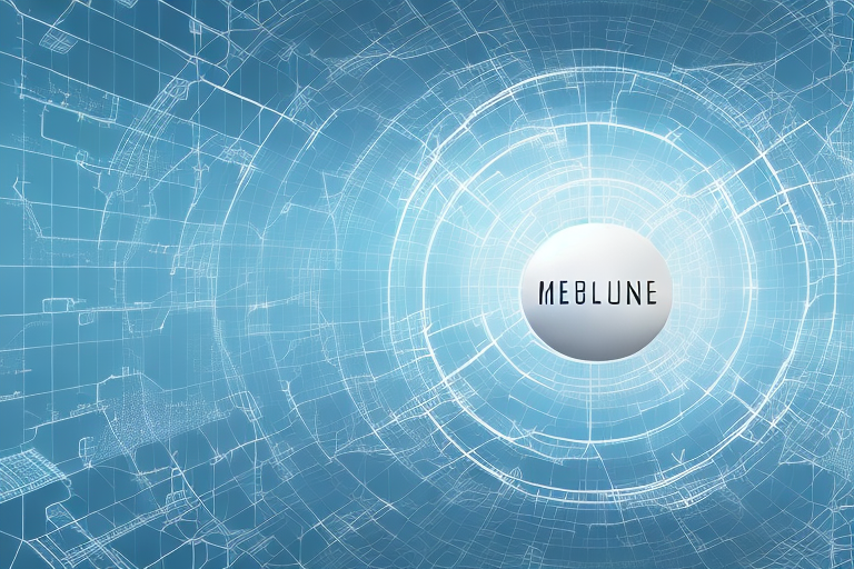 A digital landscape with various symbolic elements like a mouse cursor